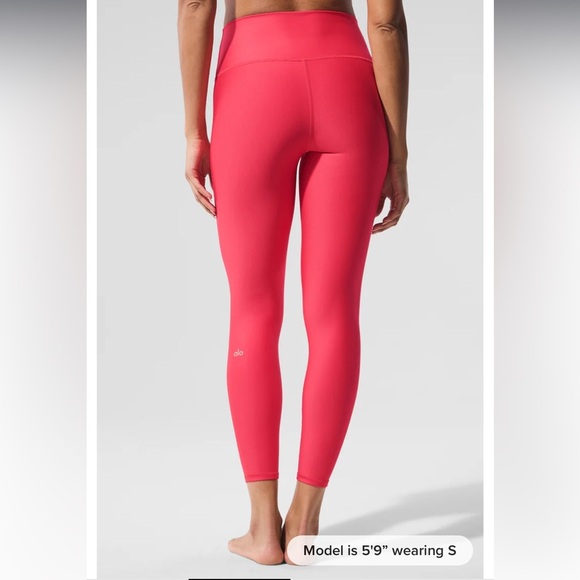 NWT Alo 7/8 High Waist Airlift Legging, Hot Coral, Size Small - Picture 4 of 7